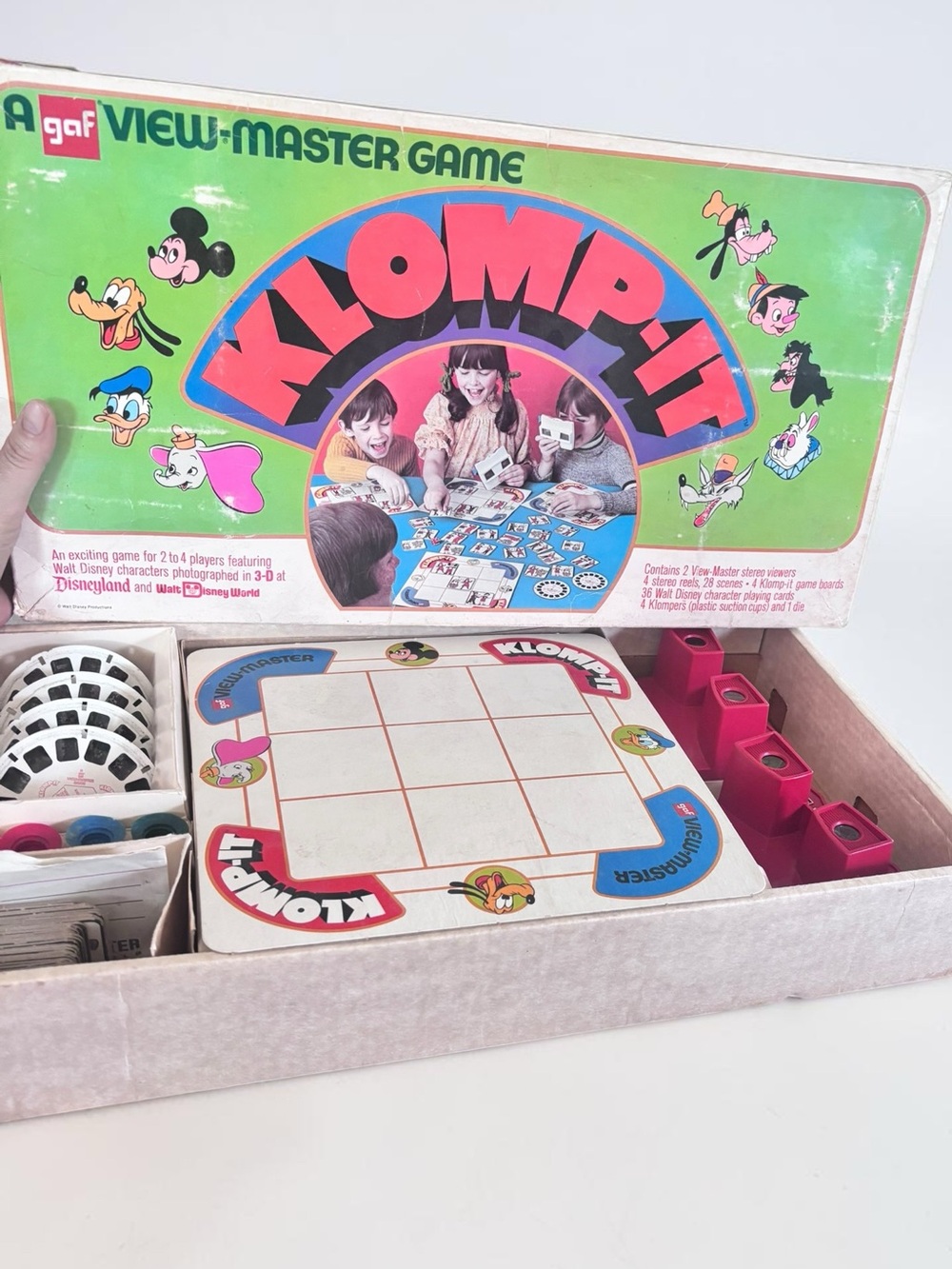 1972 Disney Klomp It View Master Game Vintage GAF Board Game